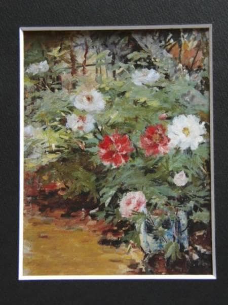 清原　重以知、紅白牡丹、貴重版、額装用画集より、新品高級額、額装付