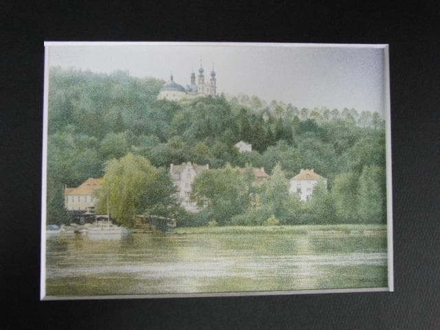 芦田芳生、【緑の河畔】、希少な額装用画集より、新品額装付、状態良好