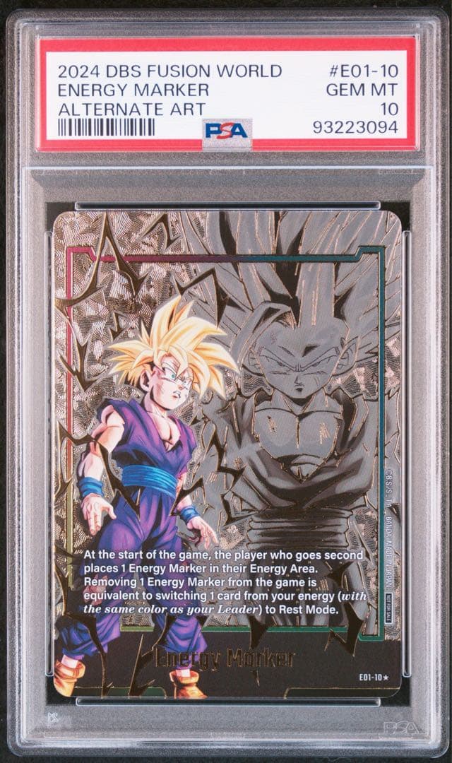 ドラゴンボールフュージョンワールド 孫悟飯 エナジーマーカー PSA10 英語 PSA10鑑定済〕エナジーマーカー(パラレル/孫悟飯:少年期)【☆】{E01-10}