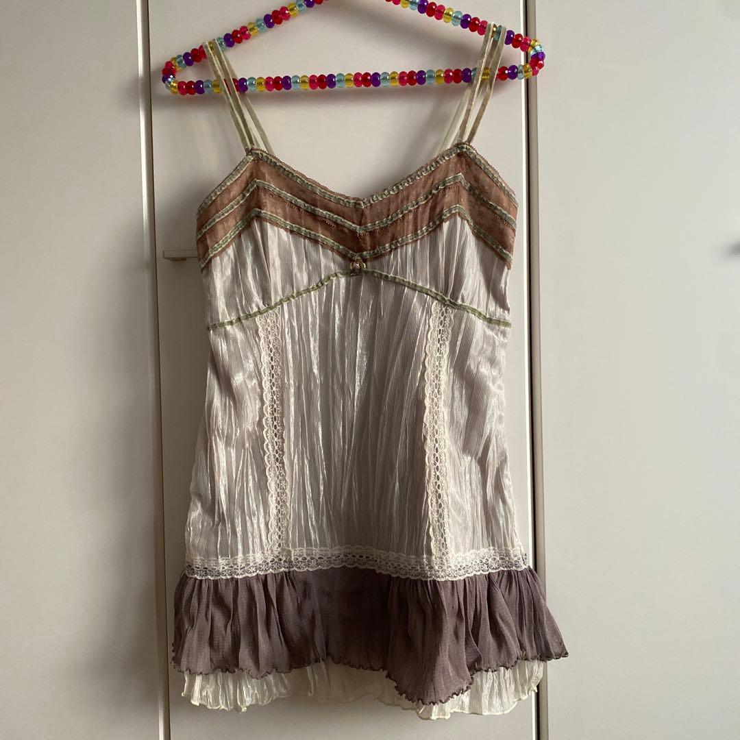 y2k フェアリーグランジ キャミソール 平成ギャル フリル レース