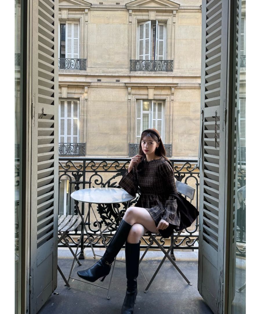 herlipto Checked Flared Peplum Top - メルカリ