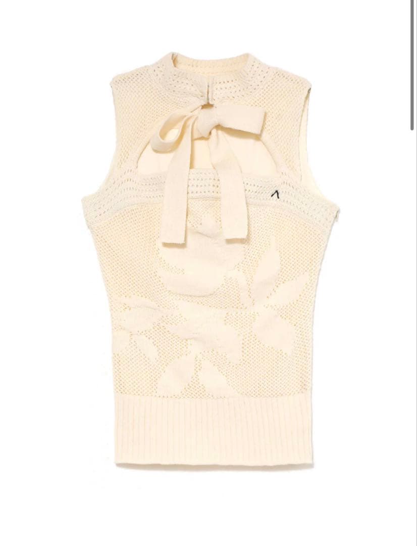 トップス andmary Violet ribbon tops white