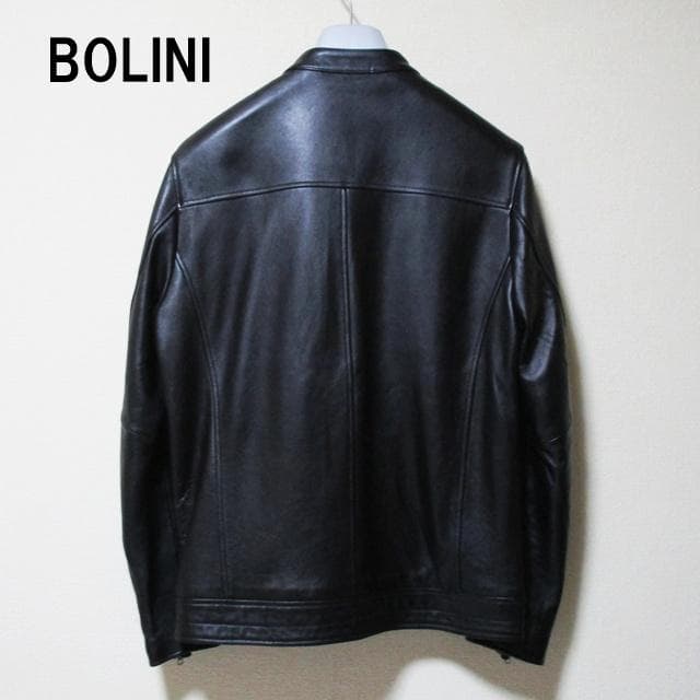 シンゲン様専用 BORINI高級ラムレザーシングルライダースジャケット/黒/48