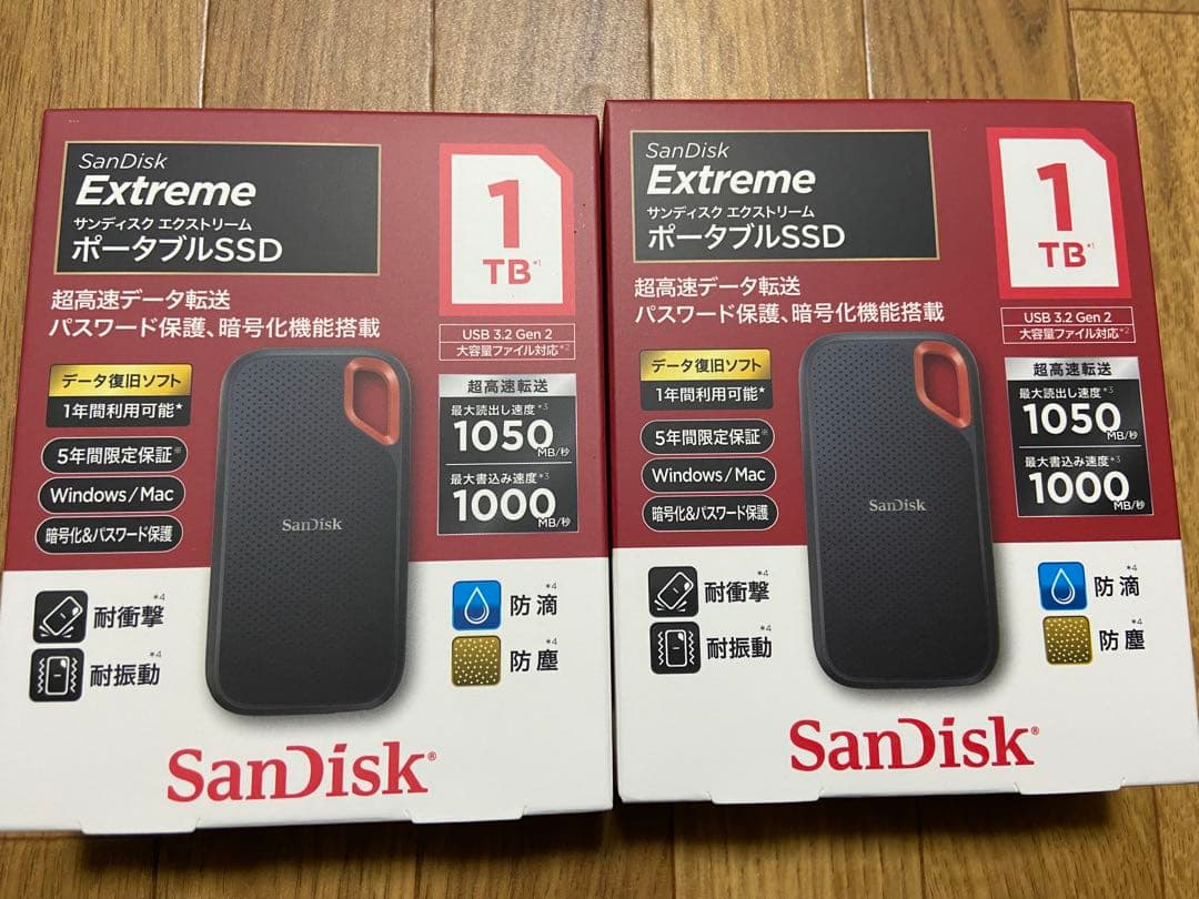 2個セット【新品】SanDisk Extreme ポータブルSSD 1TB