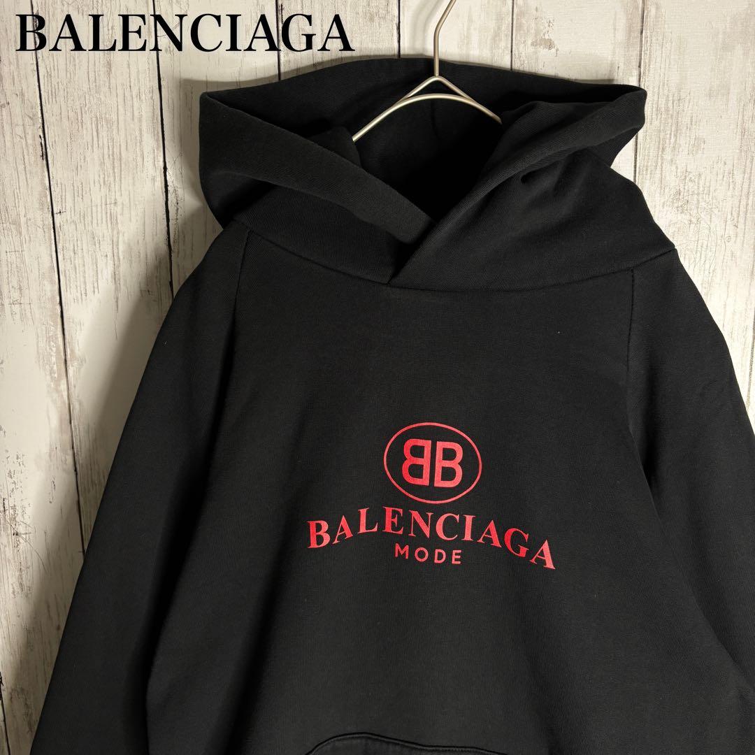 【最高デザイン】バレンシアガ パーカー フーディ 赤ロゴ 黒 Lサイズ 最高デザイン】バレンシアガ パーカー フーディ 赤ロゴ 黒 Lサイズ