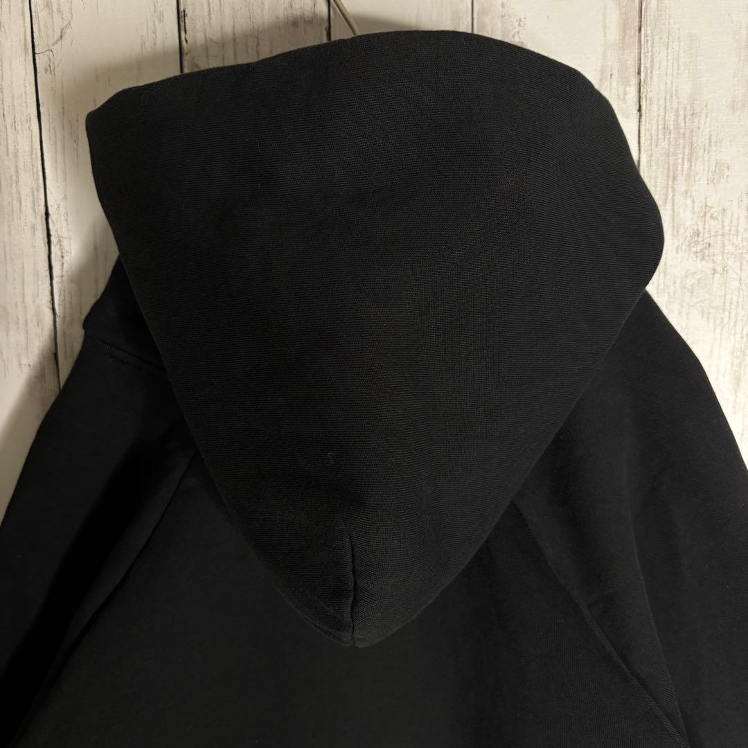 最高デザイン】バレンシアガ パーカー フーディ 赤ロゴ 黒 Lサイズ