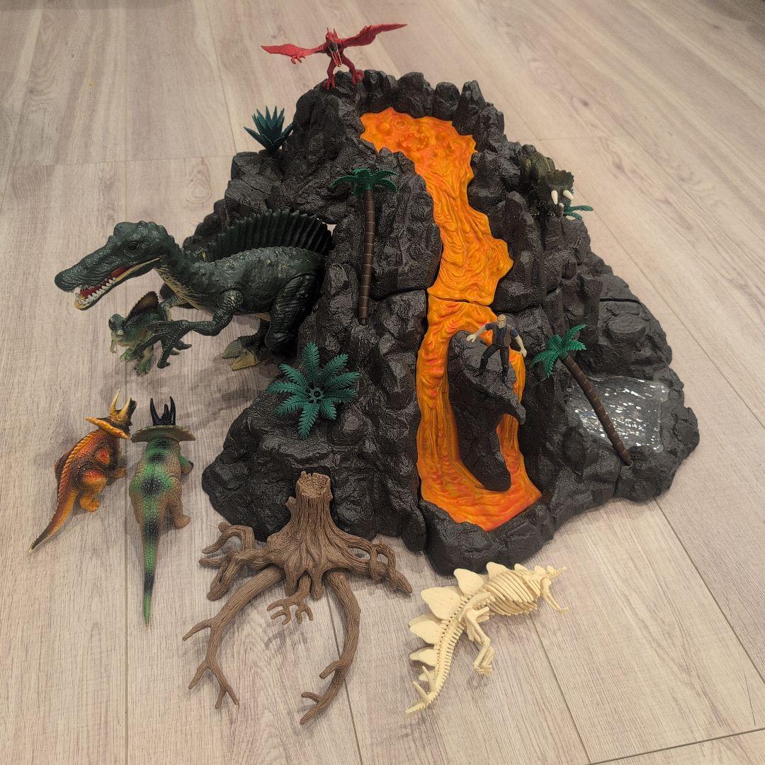 シュライヒ　ビッグ火山　恐竜セット　音の鳴るビッグ恐竜付き　説説明書付き