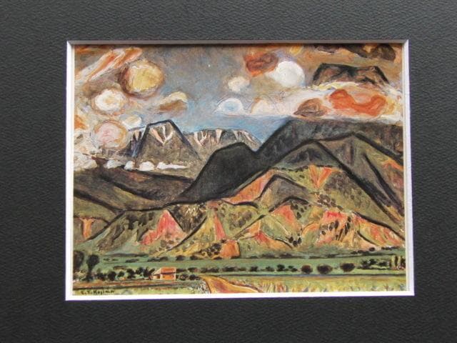 児島善三郎、「アルプスへの道」、希少な画集より、 新品高級額装付