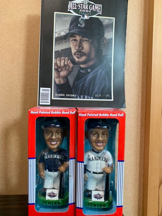 イチロー　バブルヘッド　パブルヘッド　大リーグ1年目オールスターパンフ付き