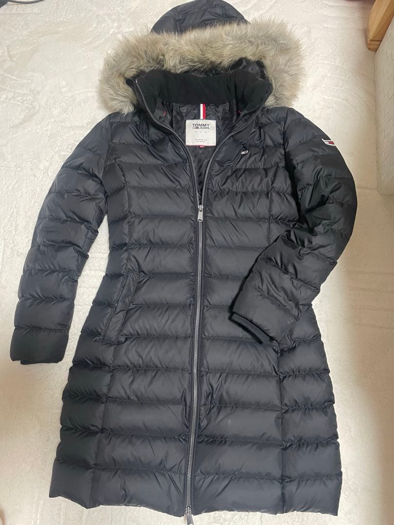  JEANS ブラック ロング ダウン ジャケット M トミー TOMMY JEANS（トミー・ジーンズ） ダウンジャケット ダウン ダウン