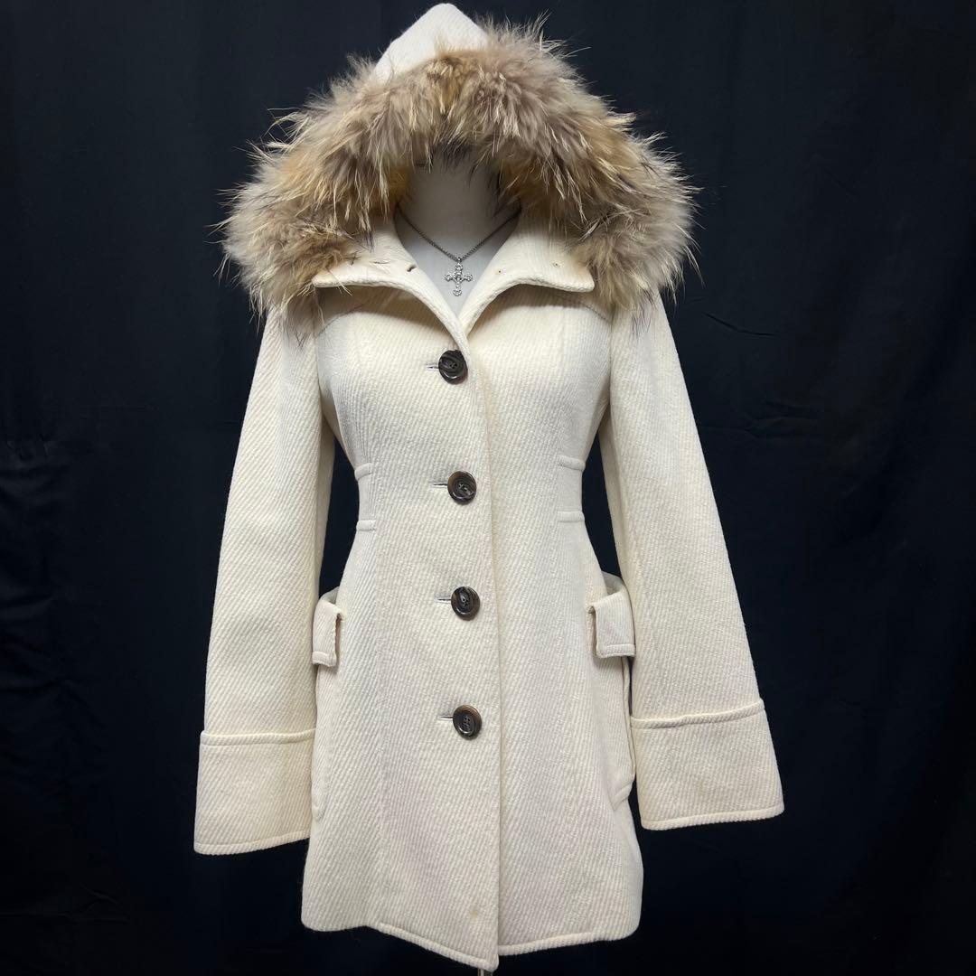 Burberryバーバリー　ダッフルコート　リアルファー　アンゴラ　ロングコート