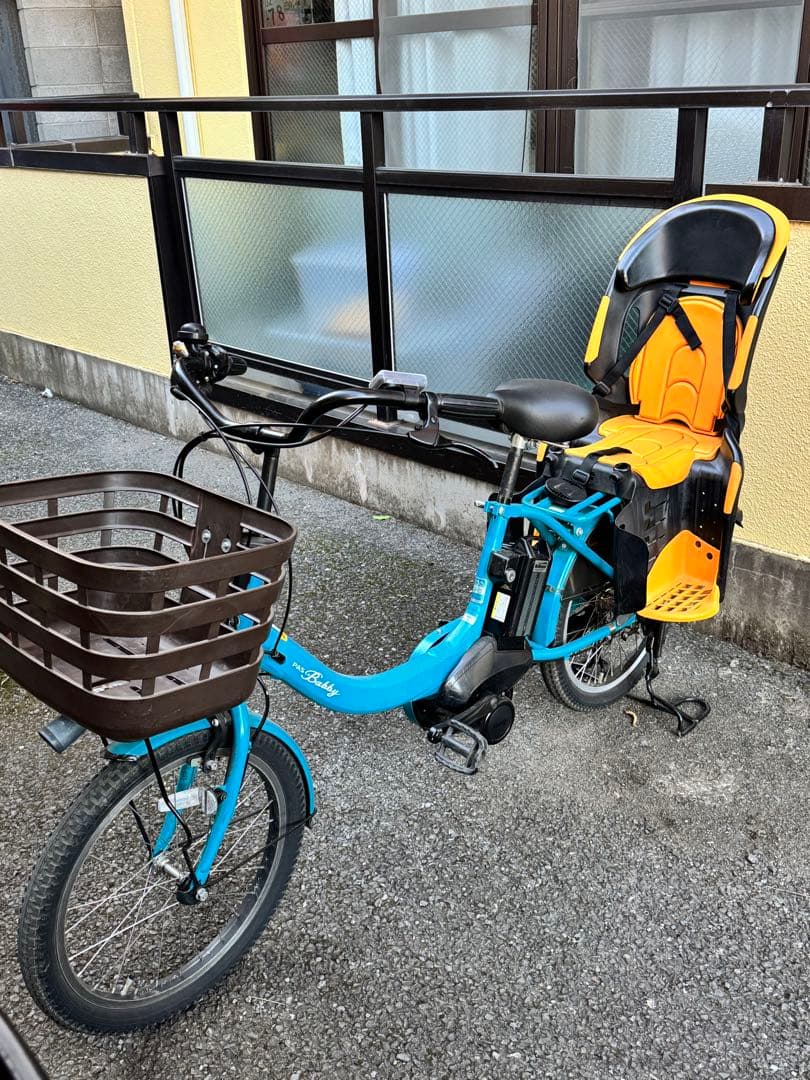 Pas babby 電動アシスト自転車 青 バスケット付き YAMAHA（ヤマハ） 電動自転車 中古 子供乗せ PAS Babby パス バビー