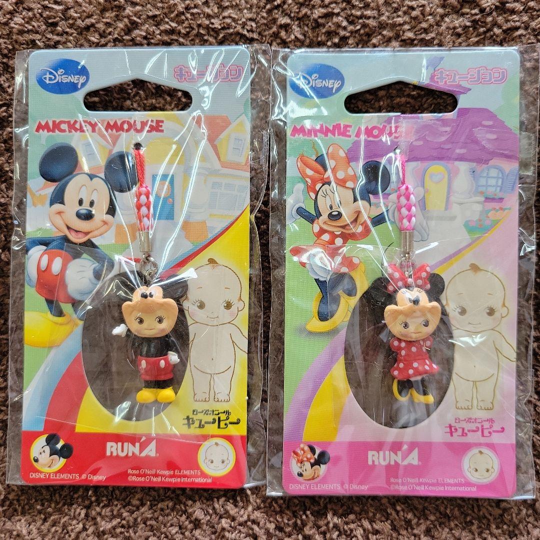 キュージョン　ニューミッキー&ニューミニー セット　Disney 　根付