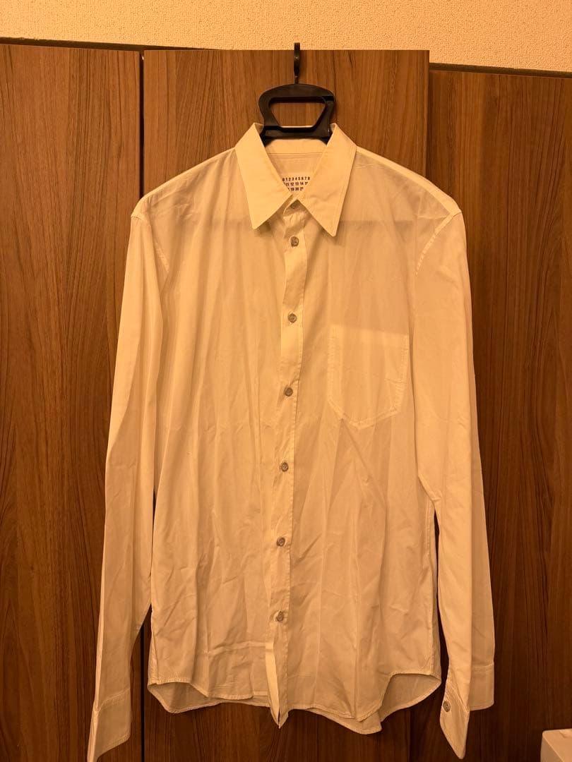 マルジェラ　ホワイト 42長袖シャツ 胸ポケット付き