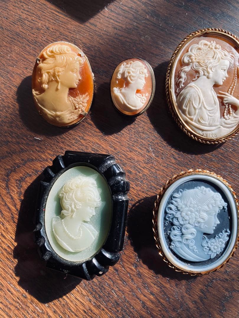 カメオブローチセット シェル製 女