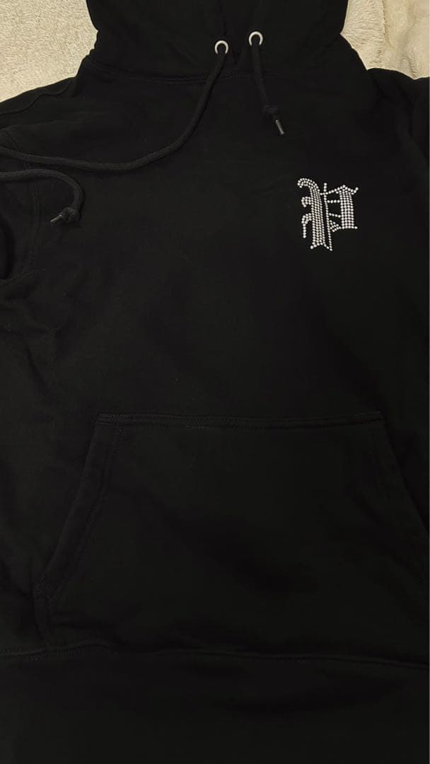 PHATRNK ストーン装飾 黒 M パーカー