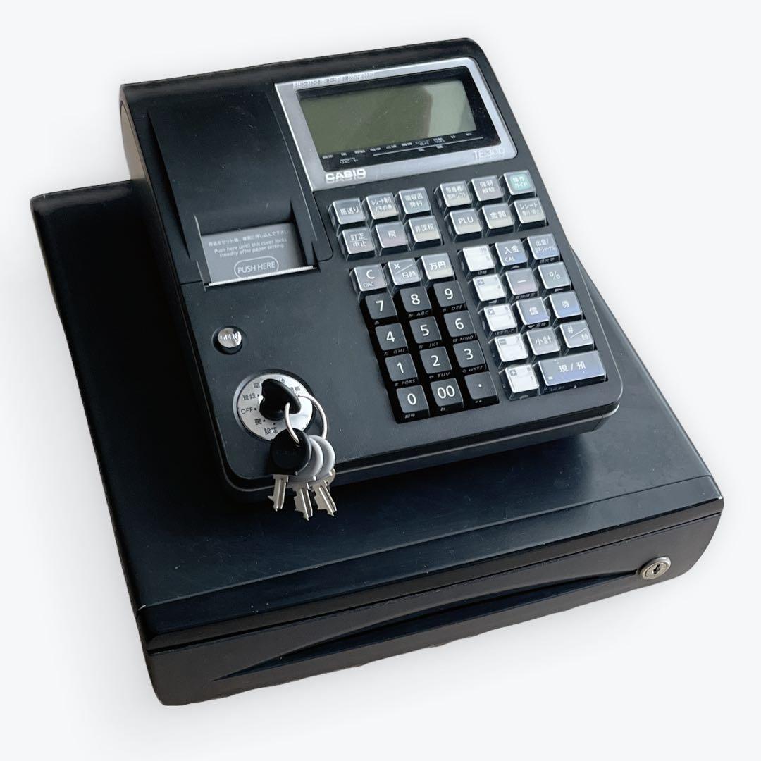 カシオ電子レジスター TE-300説明書鍵付き 黒