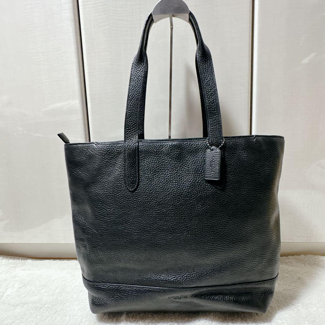【極美品】コーチ レザートートバッグ ハミルトントートA4PC収納可 肩掛け 黒