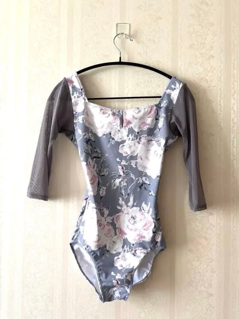 stina スティナレオタード　5部袖　Mサイズ stina / type V lucky / petit flower navy / girl