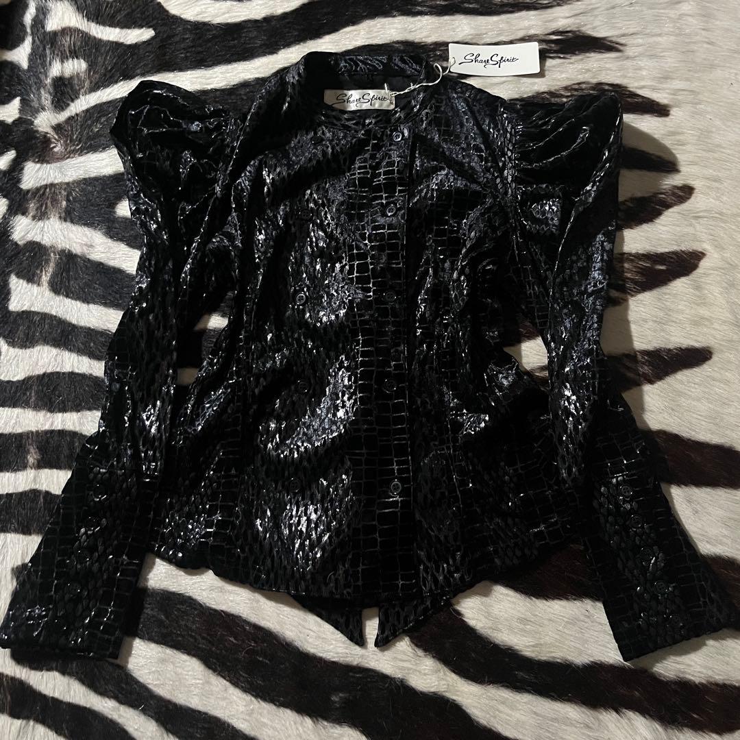 ジャケット・アウター share spirit python foil double jacket SHARE SPIRIT（シェアースピリット） ジャケット テーラードジャケット