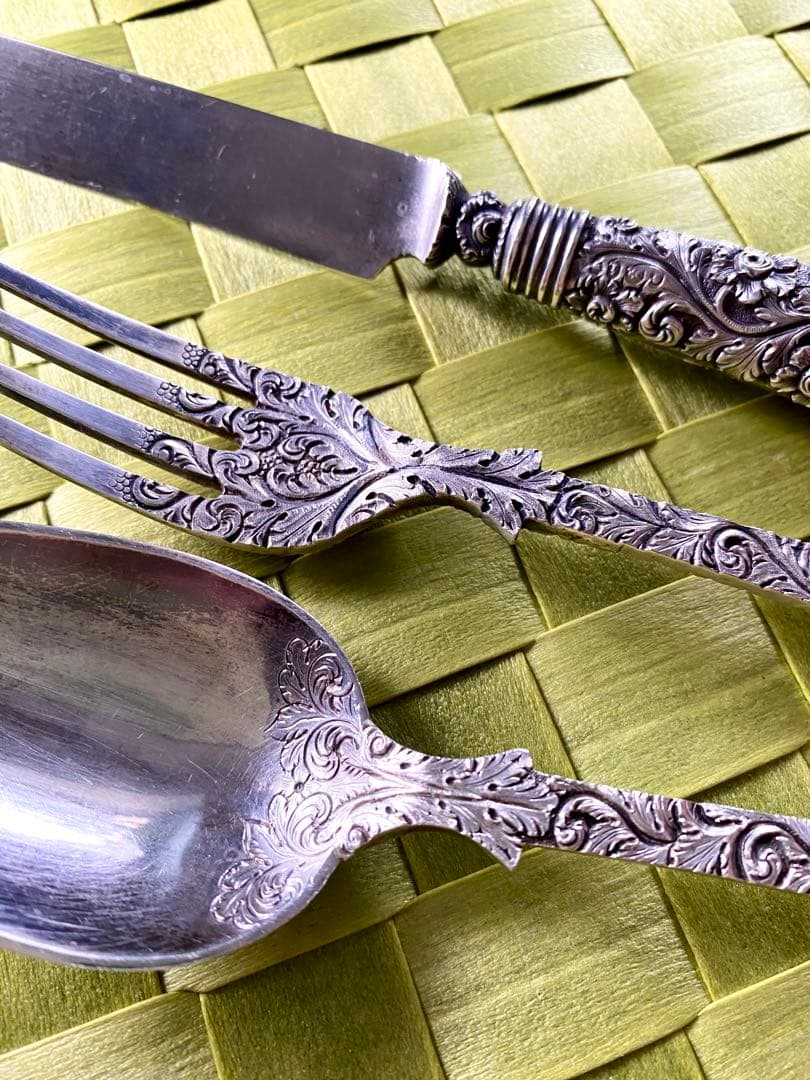 【1800年代】イングランド銀製カトラリー ３本セット