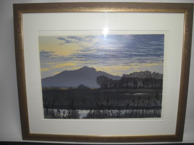 ◆小暮真望「筑波の夜明け」　シルクスクリーン　真作 　エディションAP