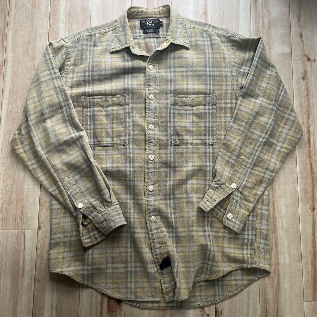 90s RRL ラルフローレン ネルシャツ 三つ星タグ 90s RRL L/Sネルシャツ ダブルアールエル ラルフローレン 三ツ星タグ