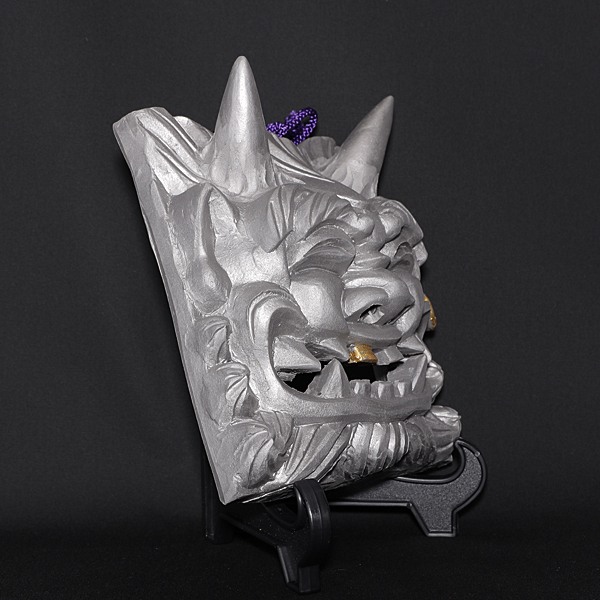 在庫あり※ 現代の名工 菊間瓦 鬼瓦 【大笑鬼 紫】 鬼の置物 いぶし銀