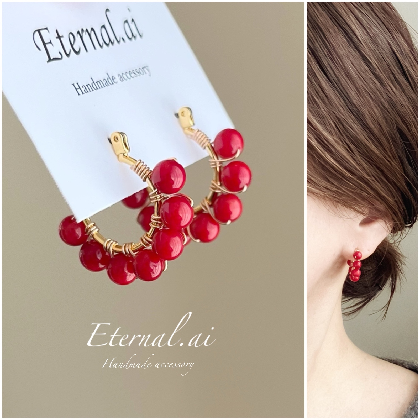 レッドコーラル - ピアスの人気通販 | minne byGMOペパボ 国内最大級の