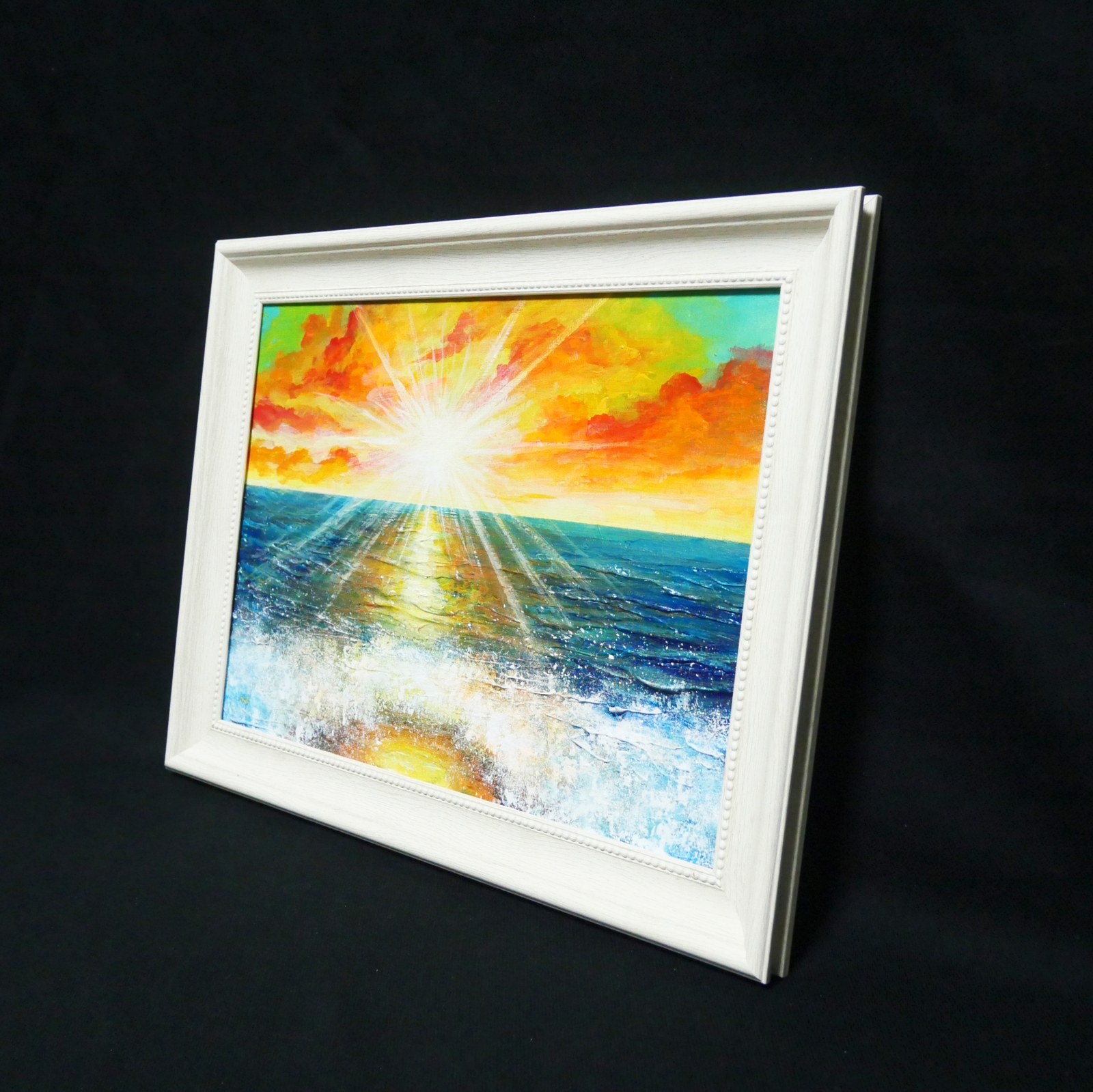 油絵 油彩 油彩画 絵 絵画 絵【癒しの朝焼けの海】 - HR | minne