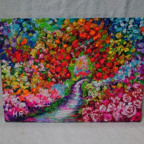油絵 花の道 - HR | minne byGMOペパボ 国内最大級のハンドメイド