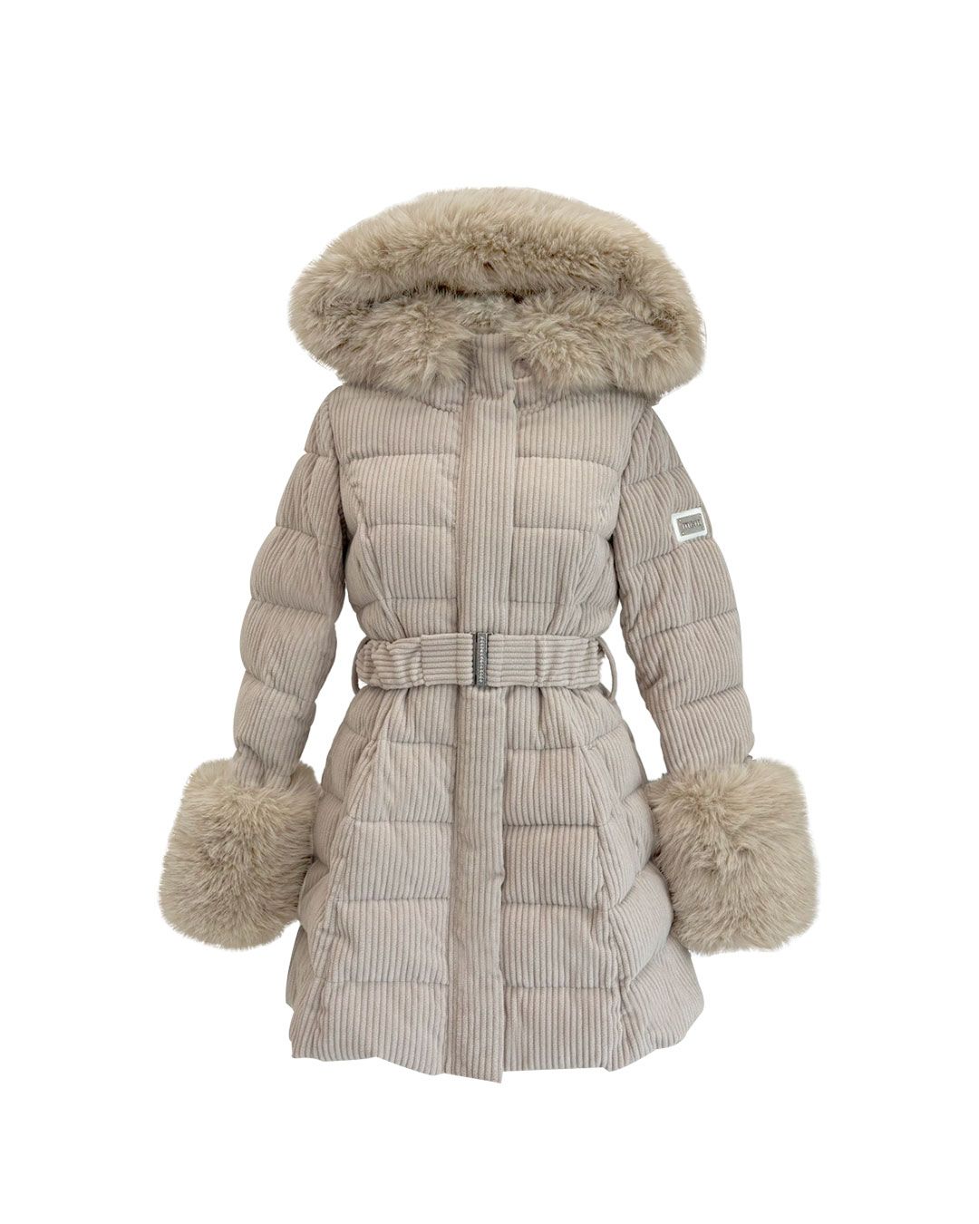 コーデュロイベルトダウンコート ベージュ | ファッション通販