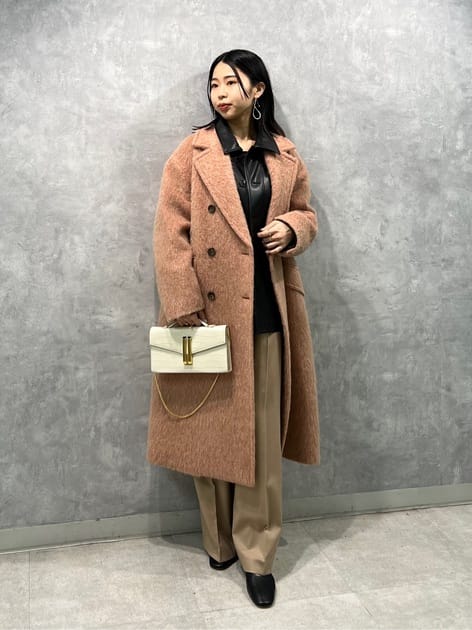 ウールアルパカシャギー ダブルブレストコート｜トゥモローランド 公式通販