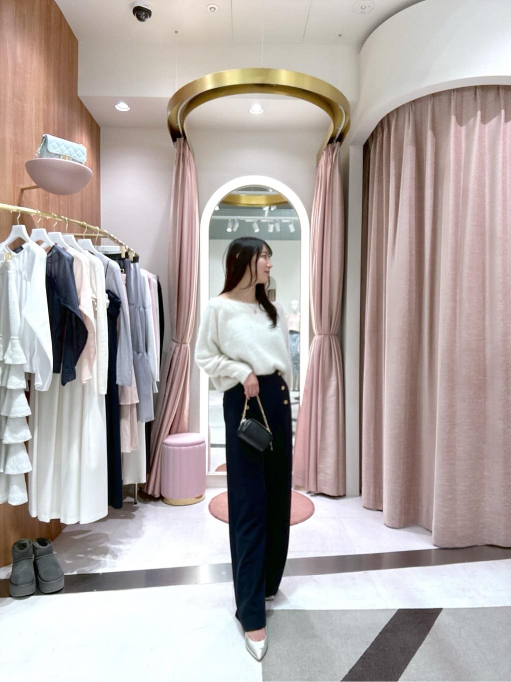 ヘアリーウールカシミヤ混オフショルニット | La boutique BonBon(ラブ