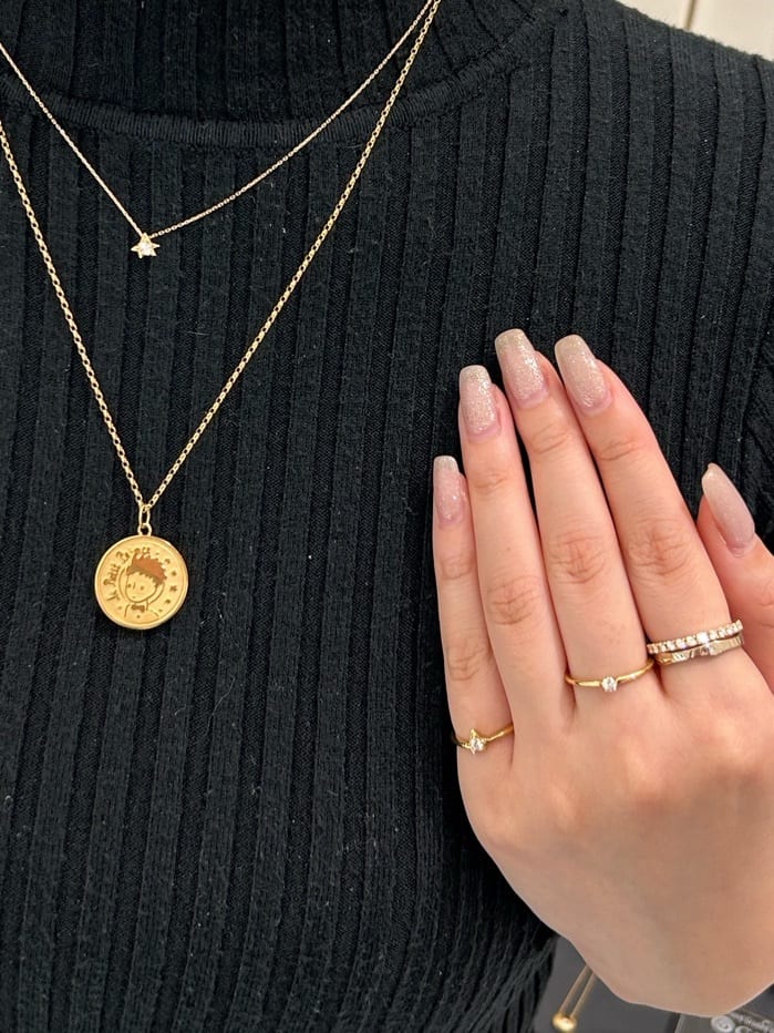 ki-ko】ビジュソフィア ポンポネ風リング K10PG ダイヤモンド リング