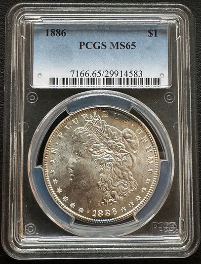 美国摩根银元1886 年MS-65 PCGS 评级| GoldSilverJapan