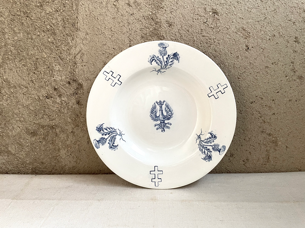 Luneville リュネヴィル ロレーヌ十字 アザミ 王冠鷲 珍しい深皿 C