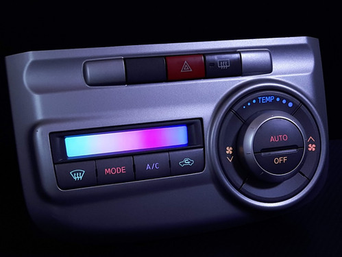 タント L375S エアコンスイッチパネル 7色レインボーLED打ち替え品