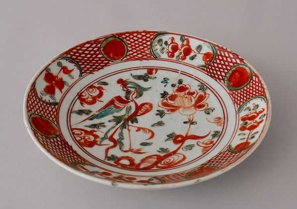 中国美術 陶磁器 | 呉須赤絵鳳凰牡丹文盤 明末 17C | gallery陽々