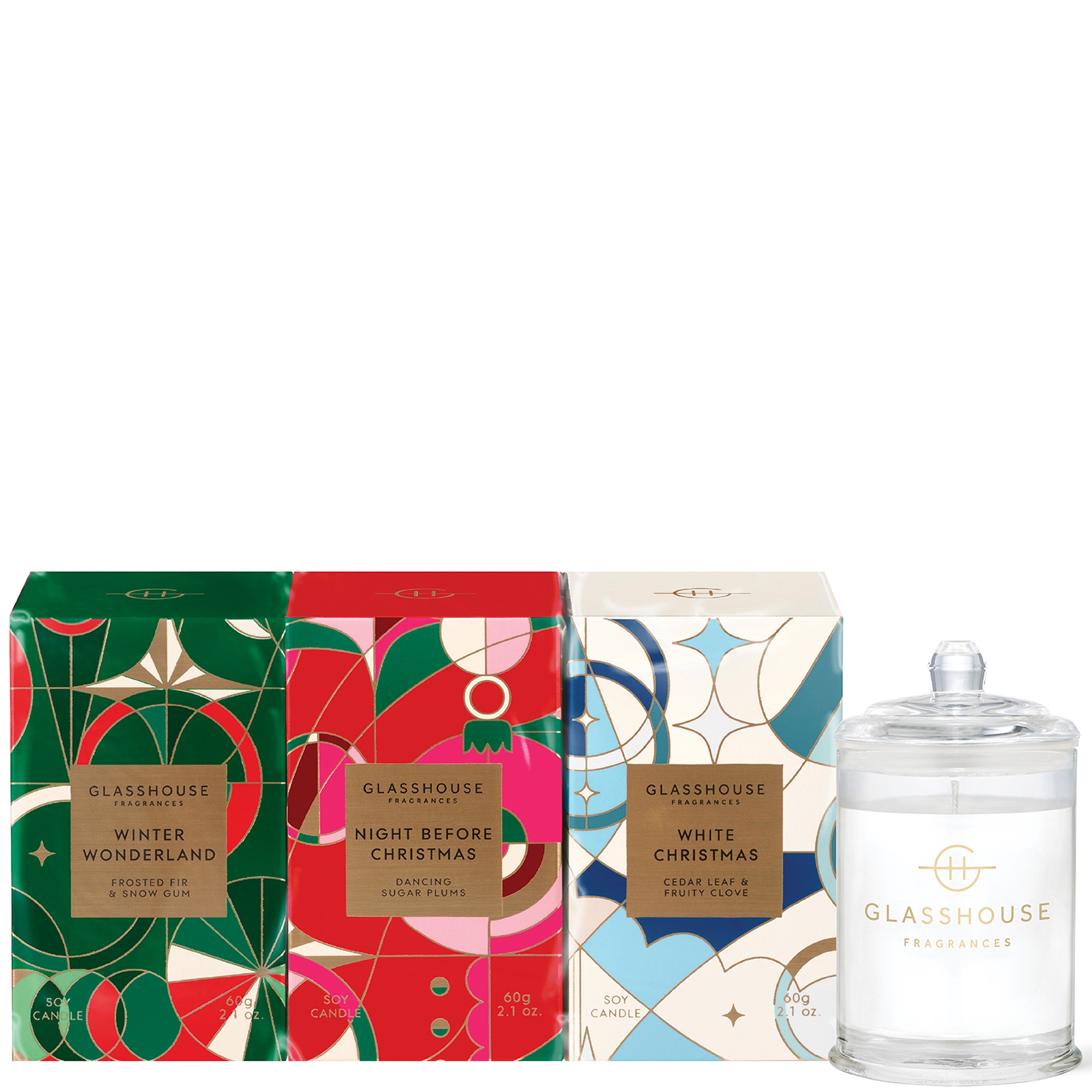 Glasshouse Fragrances Christmas 3x60g Candle Trio - Winter