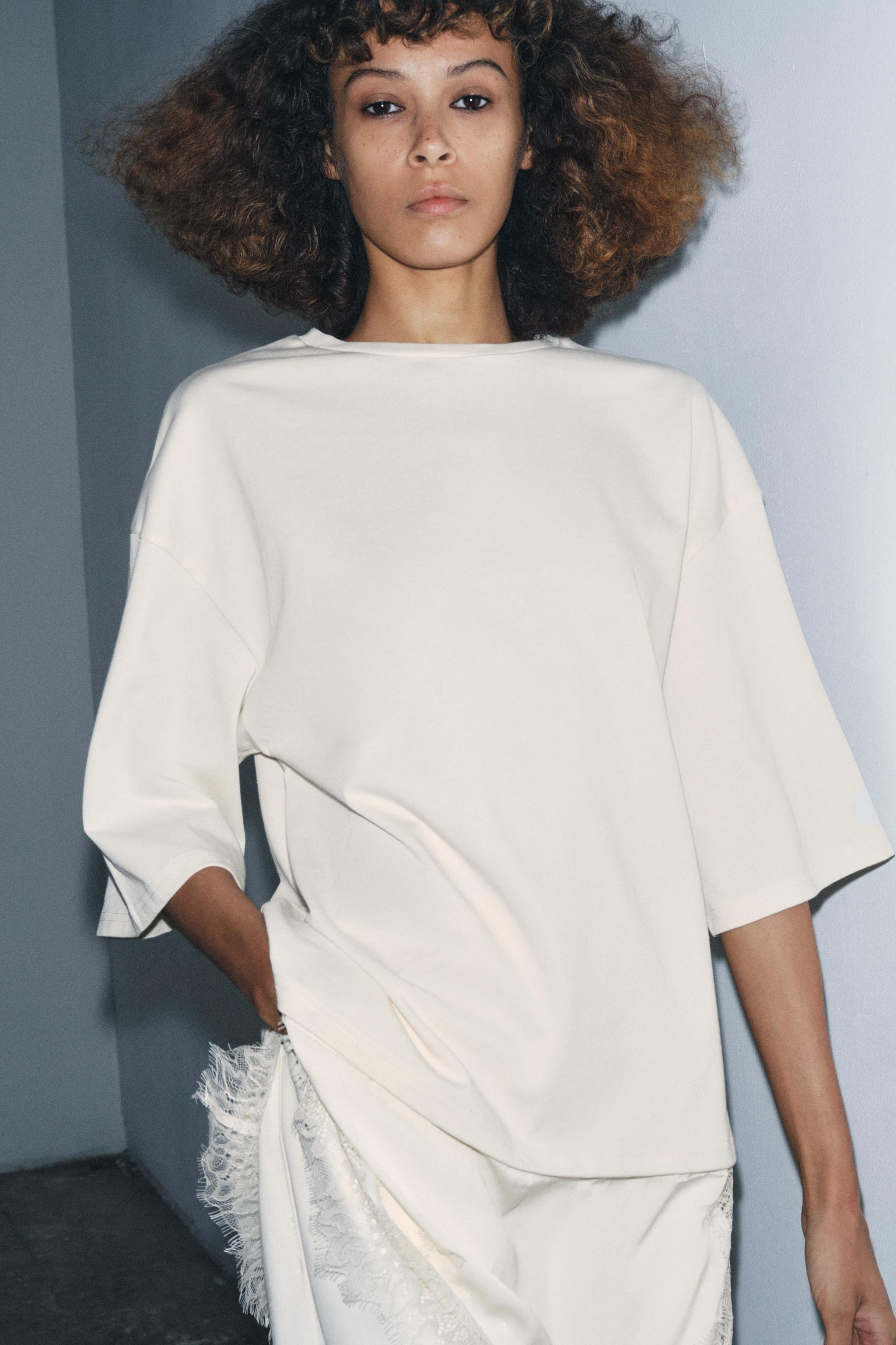 レースコンビTシャツ - エクリュ | ZARA Japan / 日本