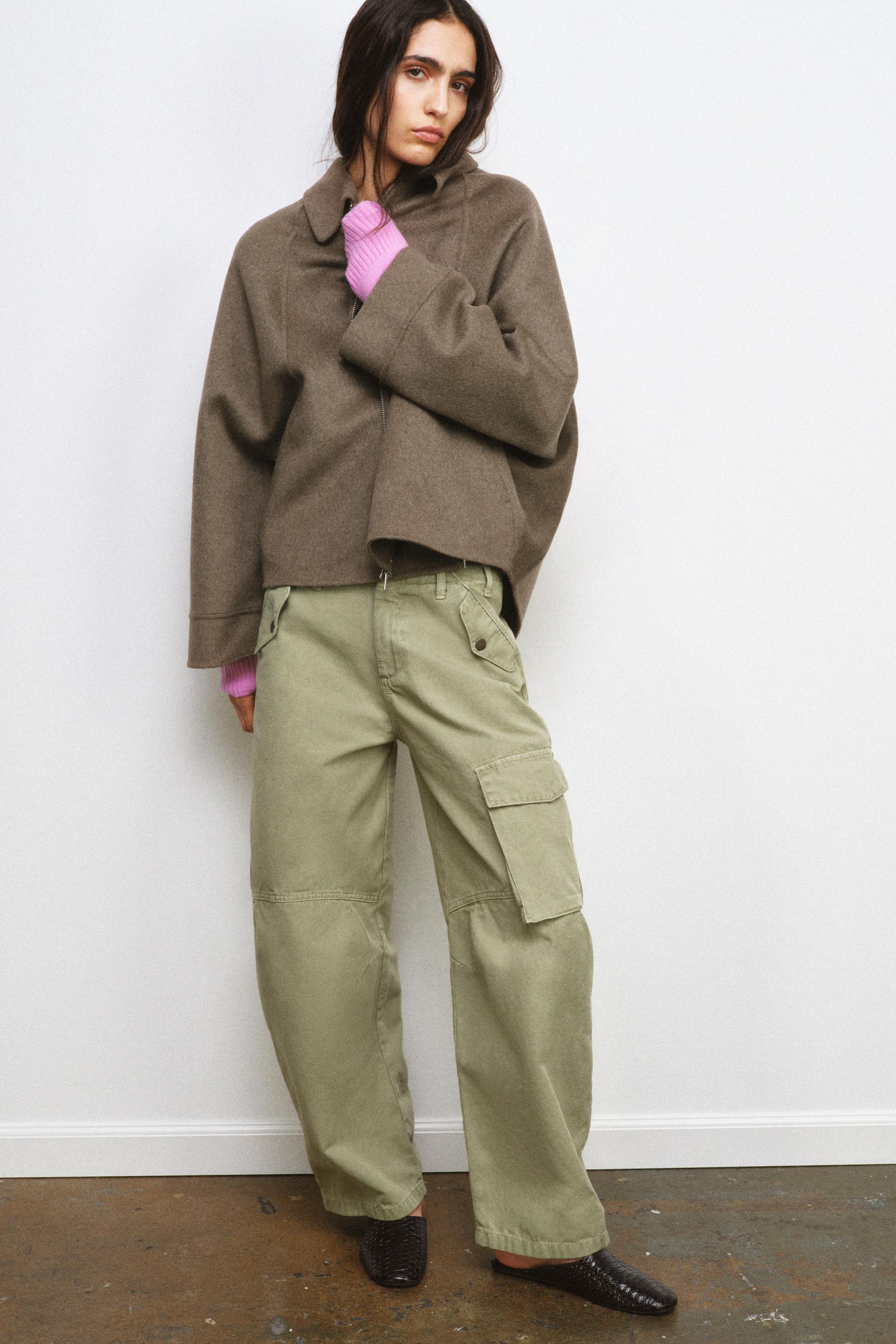 WOOL BLEND ZIPPER JACKET ZW COLLECTION - Brown / Taupe | ZARA