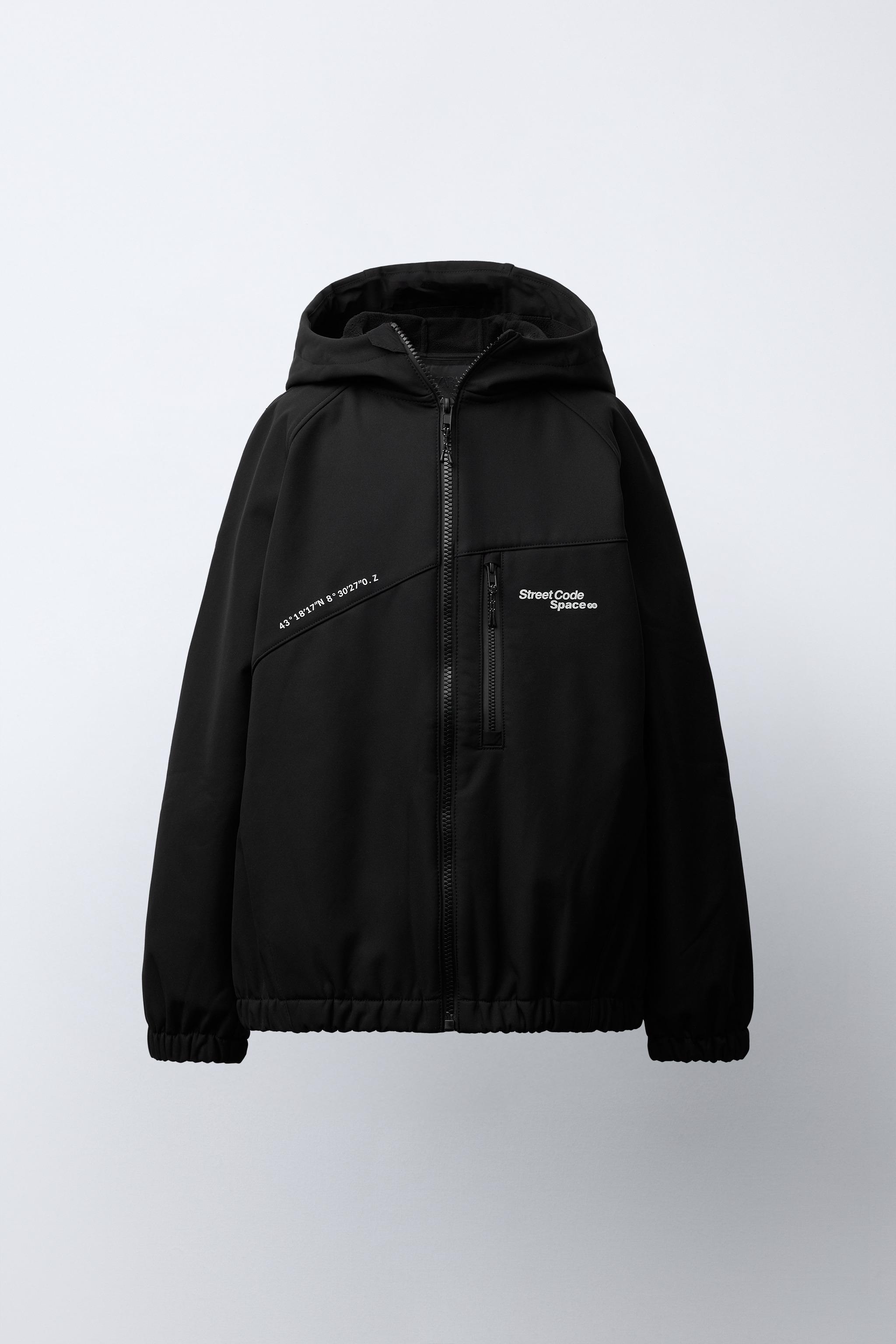 WATER REPELLENT HOODIE TECHNICAL JACKET - Black | ZARA United States