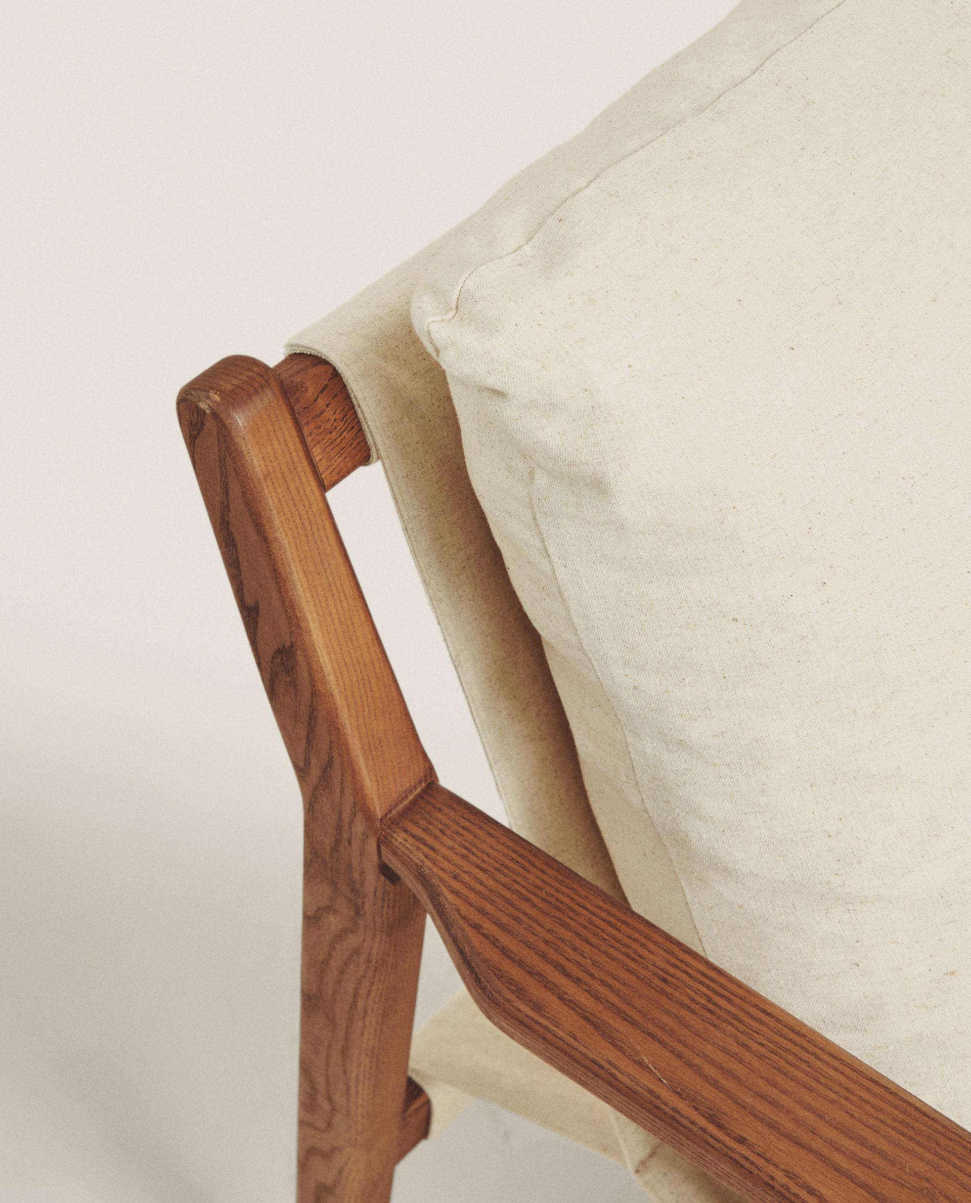 ウッド＆カバー取り外し可能クッションアームチェア | Zara Home 日本