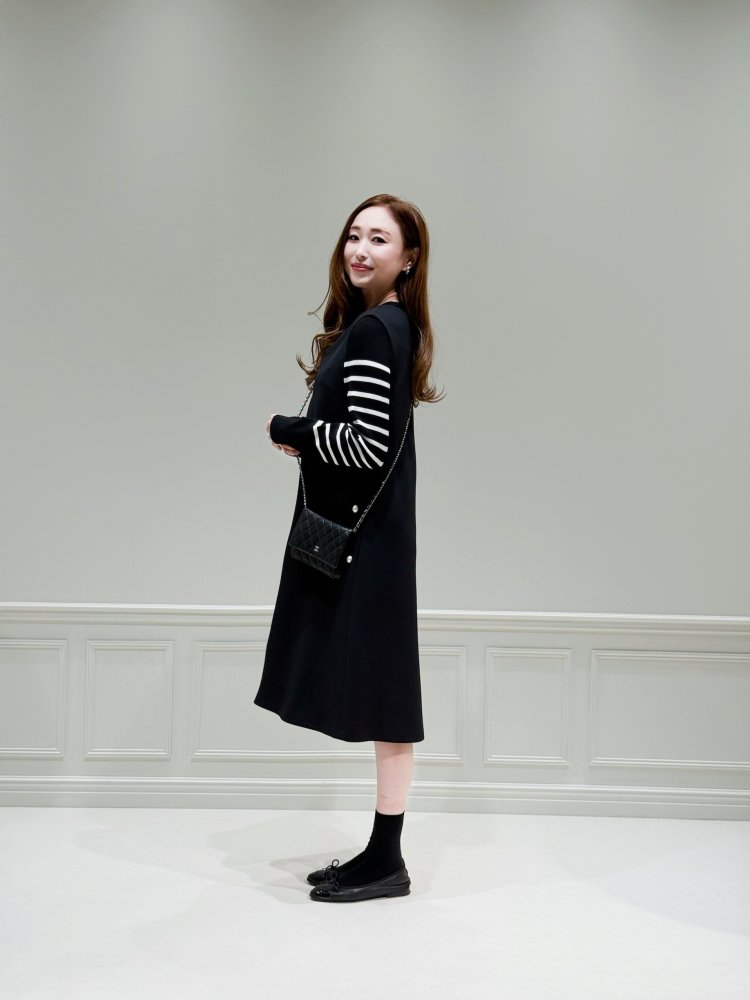 やっぱり黒が最愛色♡カジュアルに魅せる、大人のボーダーニット