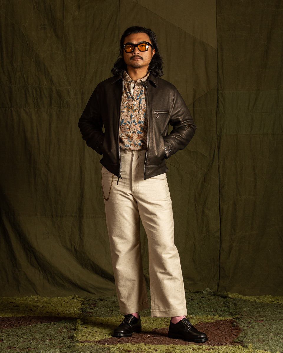 The Real McCoy's Freeman 30s Sports Jacket (Deerskin) - Black