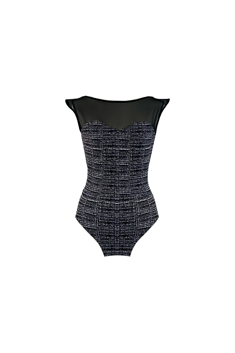 stina / tweed leg warmer / black