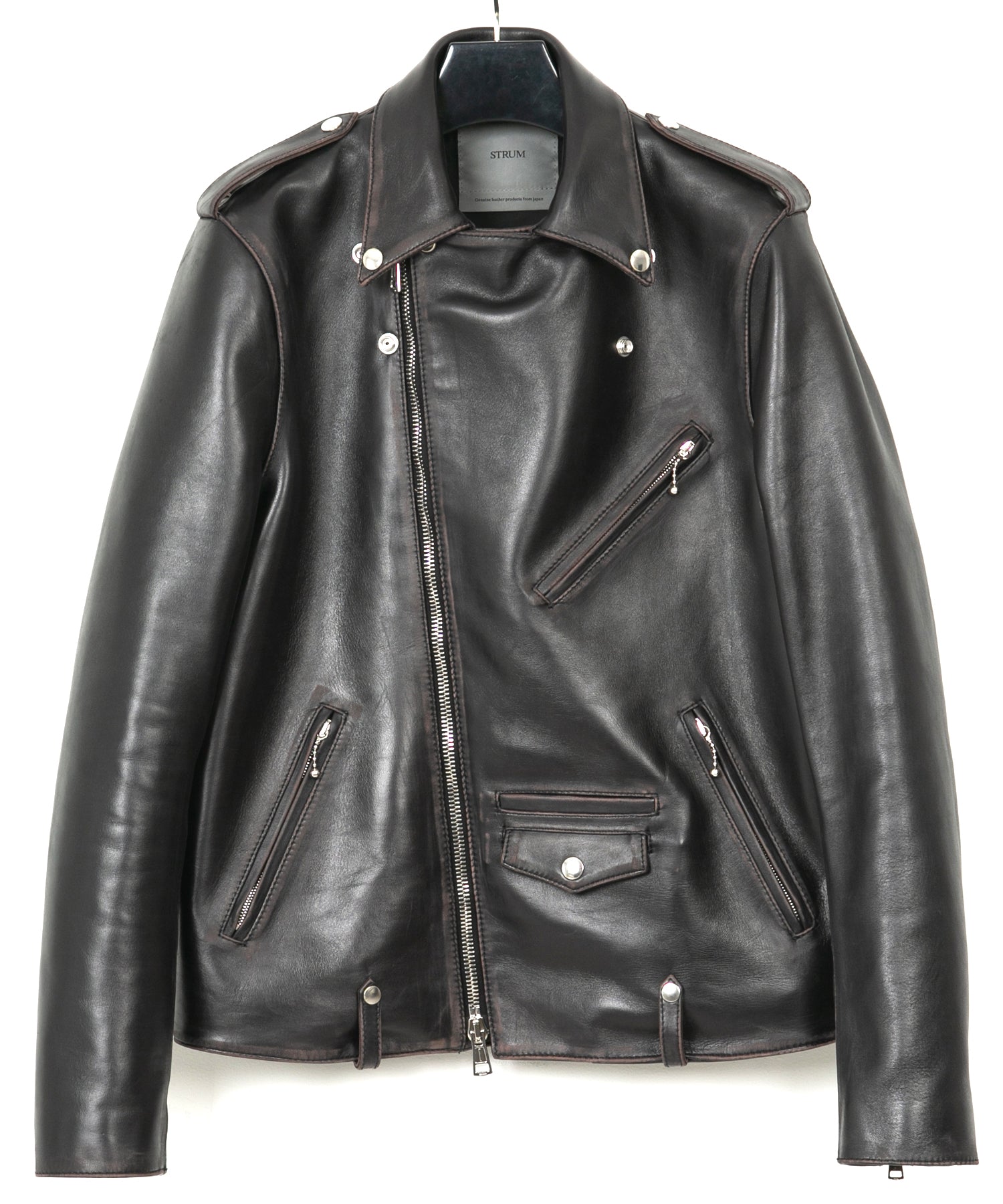 コンビ 鞣し 茶芯 ホースハイド JOEY ダブルライダースジャケット