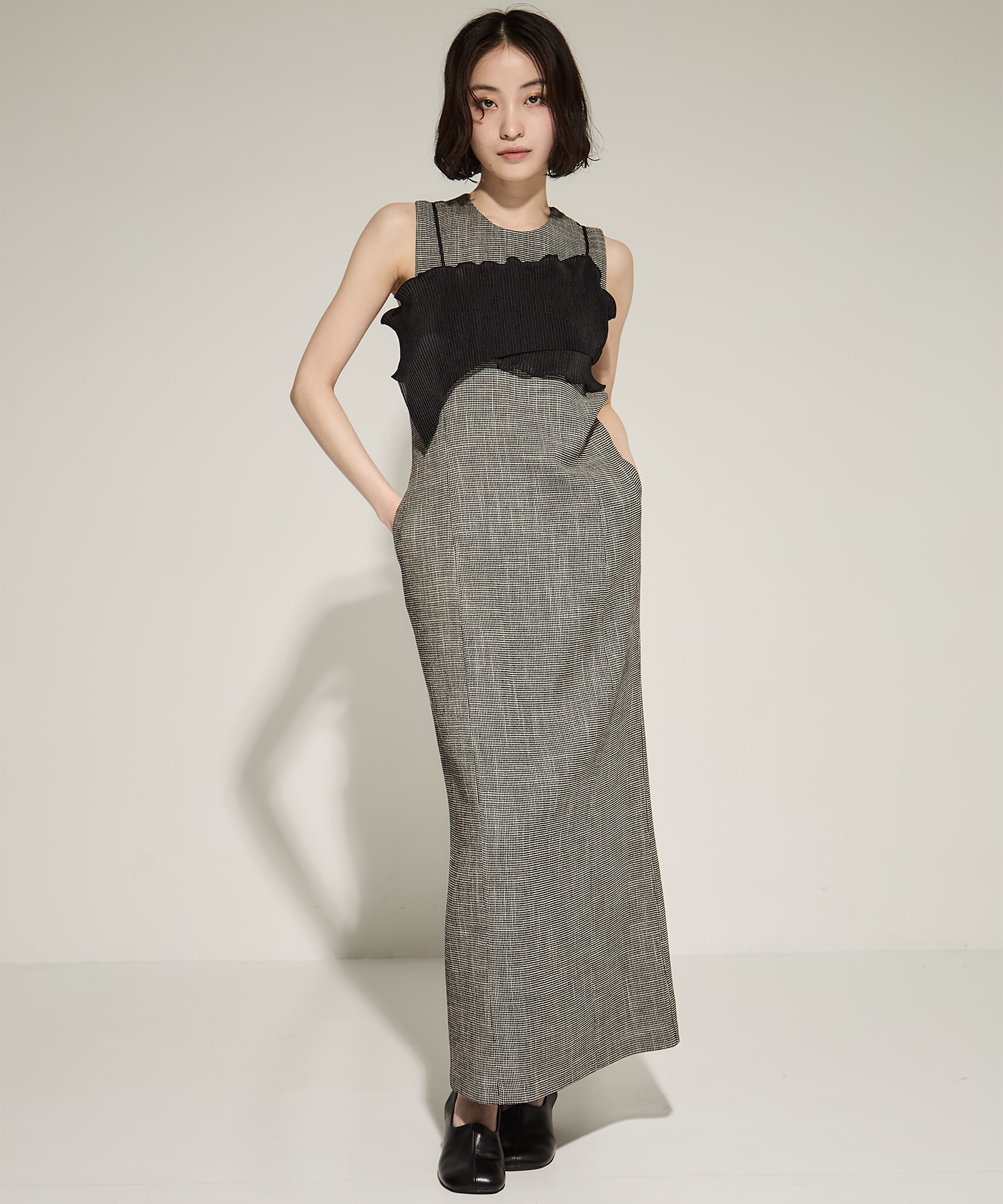 TODO WAVE SHEER CAMISOLE(FREE BLACK): kotohayokozawa: WOMENS