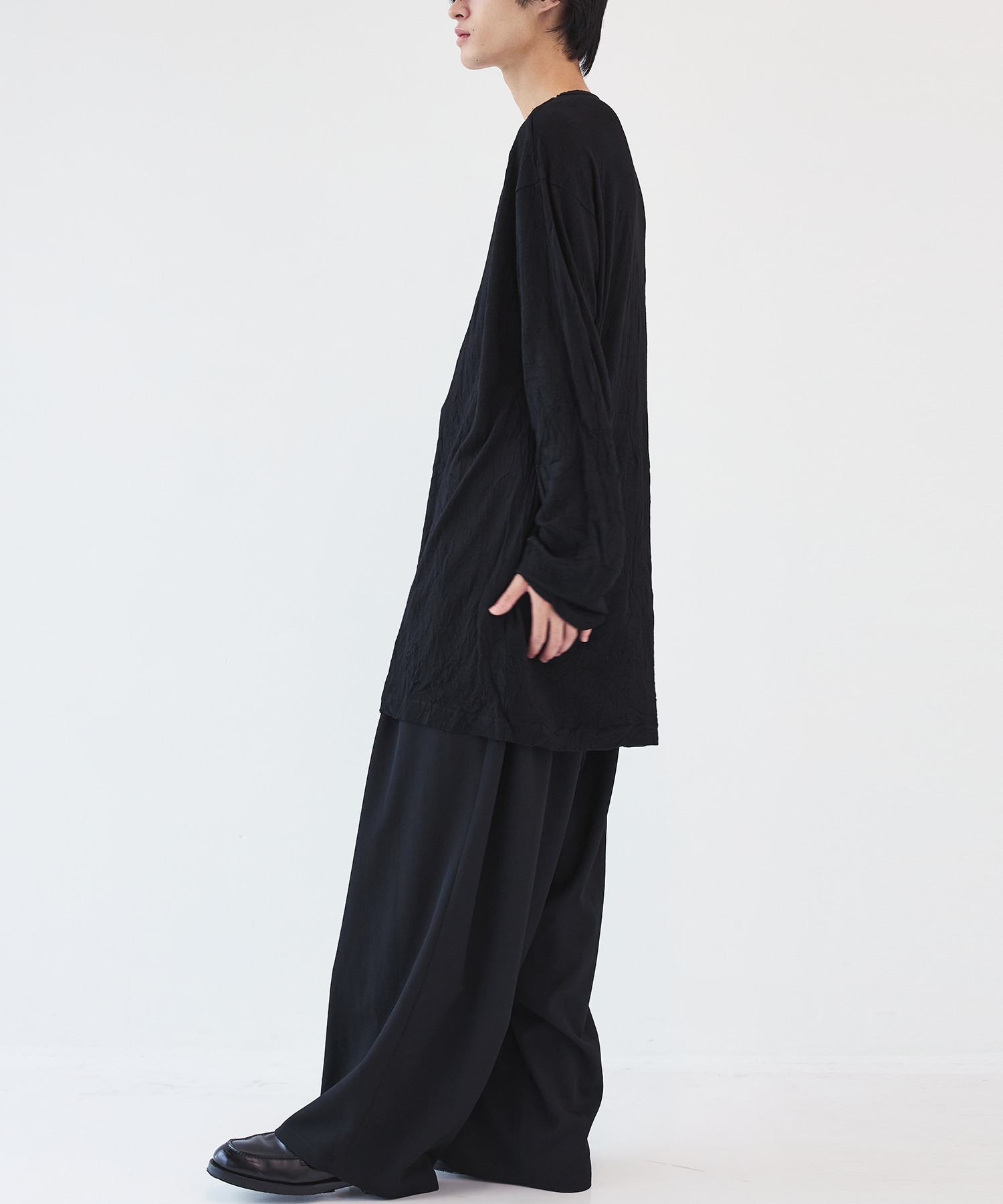 WASHABLE WOOL JERSEY ROUND NECK LONG SLV T | ヨウジヤマモト